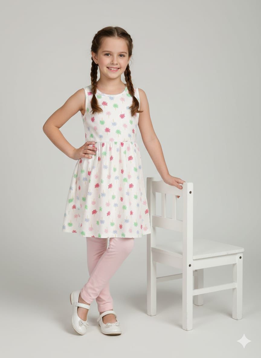 Mini Floral Frock With Legging Set