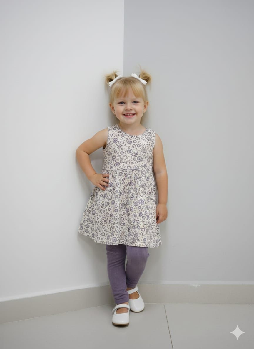 Mini Floral Frock with Legging Set